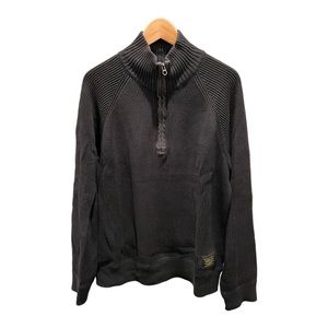 Polo Mens Mock 3/4 Zipper Thick Sweater